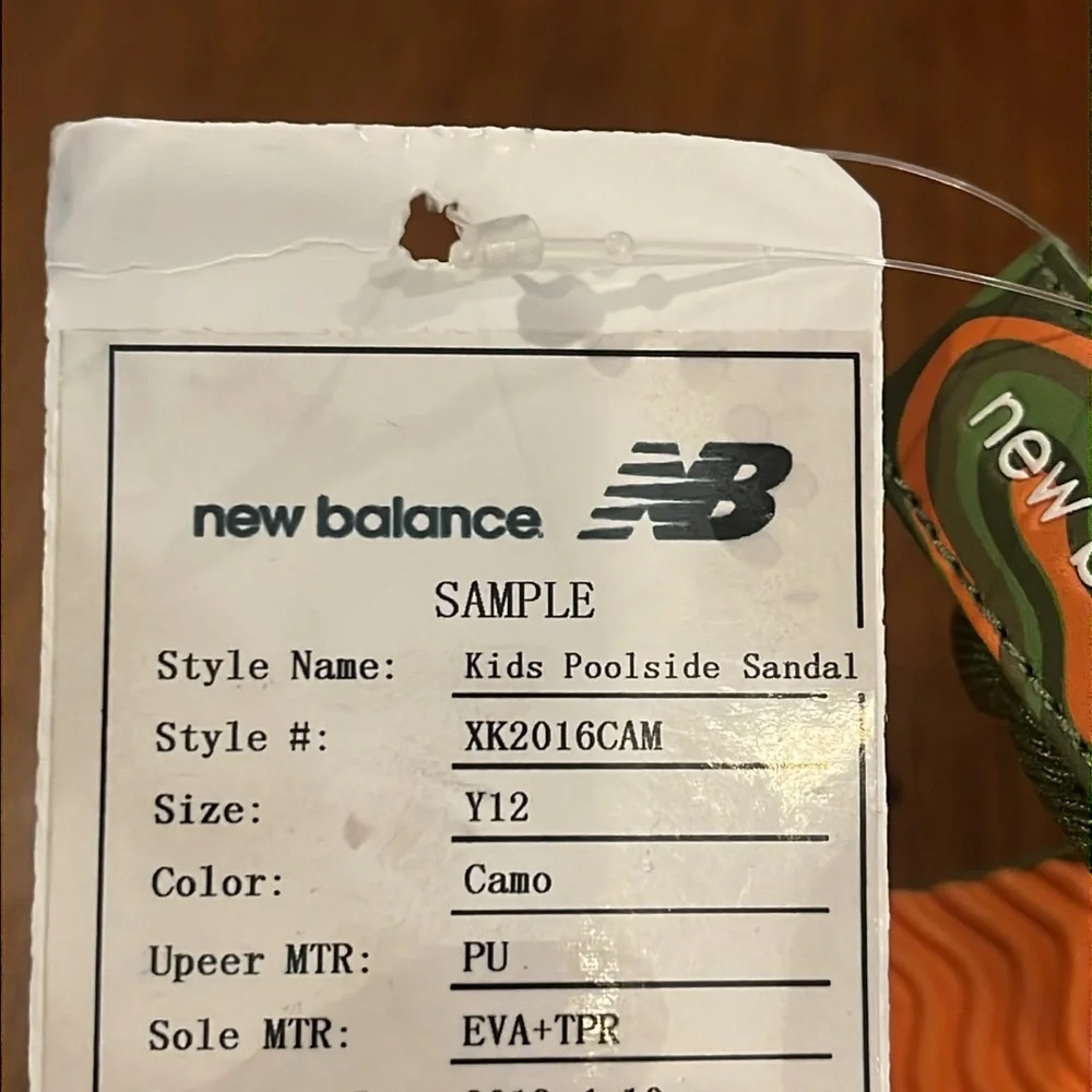 New Balance Kids Poolside Sandal Shoes new camo Size 12 Toddlers boys girls